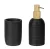 WENKO ALTAVALLE Accessoire Set, Schwarz, Zahnputzbecher, Seifenspender, Keramik