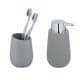 WENKO BADI Accessoire Set, Grau, Zahnputzbecher, Seifenspender, Keramik