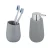 WENKO BADI Accessoire Set, Grau, Zahnputzbecher, Seifenspender, Keramik