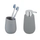 WENKO BADI Accessoire Set, Grau, Zahnputzbecher, Seifenspender, Keramik