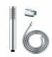 WENKO BASIC LINE Duschkopf mit Schlauch und Halterung, Chrom, 150 cm