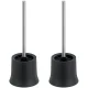 WENKO BASIC WC-Garnitur, Schwarz, 2er Set