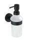WENKO BOSIO Seifenspender 200 ml, Schwarz matt, Edelstahl rostfrei