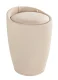 WENKO CANDY Badhocker,Beige, Leinenoptik, mit abnehmbarem Wäschesack