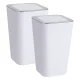 WENKO CANDY Kosmetikeimer 6 Liter, Weiß,  2er Set