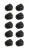 WENKO Ersatzbürstenkopf Ø 8 cm, 10er Set, Schwarz, Kunststoff