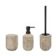 WENKO FLORIO Accessoire Set, Beige, Zahnputzbecher, Seifenspender, WC-Garnitur, Keramik