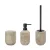 WENKO FLORIO Accessoire Set, Beige, Zahnputzbecher, Seifenspender, WC-Garnitur, Keramik