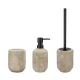 WENKO FLORIO Accessoire Set, Beige, Zahnputzbecher, Seifenspender, WC-Garnitur, Keramik