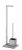 WENKO GRANIT Toilettenpapierhalter, Grau, stehend, mit WC-Garnitur, Edelstahl rostfrei