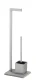 WENKO GRANIT Toilettenpapierhalter, Grau, stehend, mit WC-Garnitur, Edelstahl rostfrei