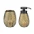 WENKO IDRO Accessoire Set, Gold, Zahnputzbecher, Seifenspender, Keramik
