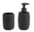 WENKO ILLANA Accessoire Set, Schwarz, Zahnputzbecher, Seifenspender, Keramik