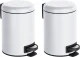 WENKO LEMAN Kosmetikeimer 3 Liter, 2er Set, Weiß
