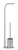 WENKO LEVANTE WC-Garnitur, Silber matt, mit Toilettenpapierhalter, stehend