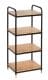 WENKO LOFT Badregal, Braun/Schwarz, mit 4 Etagen, Bambus