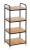 WENKO LOFT Badregal, Braun/Schwarz, mit 4 Etagen, Bambus