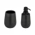 WENKO NERNO Accessoire Set, Schwarz, Zahnputzbecher, Seifenspender, Keramik