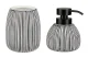 WENKO PASCOLI Accessoire Set, Weiß/Schwarz, Zahnputzbecher, Seifenspender, Keramik