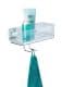 WENKO QUADRO Duschablage, mit Haken, Edelstahl, Befestigen ohne bohren, Vacuum-Loc®