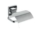 WENKO QUADRO Toilettenpapierhalter, Chrom glänzend, Edelstahl, Befestigen ohne bohren, Vacuum-Loc®