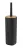 WENKO ROTELLO WC-Garnitur, Schwarz/Braun, mit Bambusdeckel