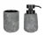 WENKO SACILE Accessoire Set, Grau, Zahnputzbecher, Seifenspender, Keramik