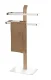 WENKO SAMONA Handtuchhalter, Braun/Silber, mit 2 Armen, stehend