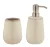 WENKO SIRMIONE Accessoire Set, Beige, Zahnputzbecher, Seifenspender, Keramik