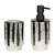 WENKO SUBIZA Accessoire Set, Weiß/Schwarz, Zahnputzbecher, Seifenspender, Keramik