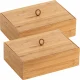 WENKO TERRA Aufbewahrungsbox 2er Set, Braun, Bambus, mit Deckel