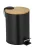 WENKO TORTONA Kosmetikeimer 3 Liter, Schwarz/Braun, mit Bambusdeckel, mit Absenkautomatik