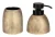 WENKO TREMEA Accessoire Set, Gold, Zahnputzbecher, Seifenspender, Keramik