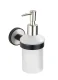 WENKO UDINE Seifenspender 200 ml, Schwarz/Silber, Edelstahl rostfrei, UV-Loc