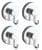 WENKO VACCUM-LOC Haken, Chrom, 4er Set, Befestigen ohne bohren