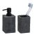 WENKO VILLATA Accessoire Set, Grau, Zahnputzbecher, Seifenspender, WC-Garnitur